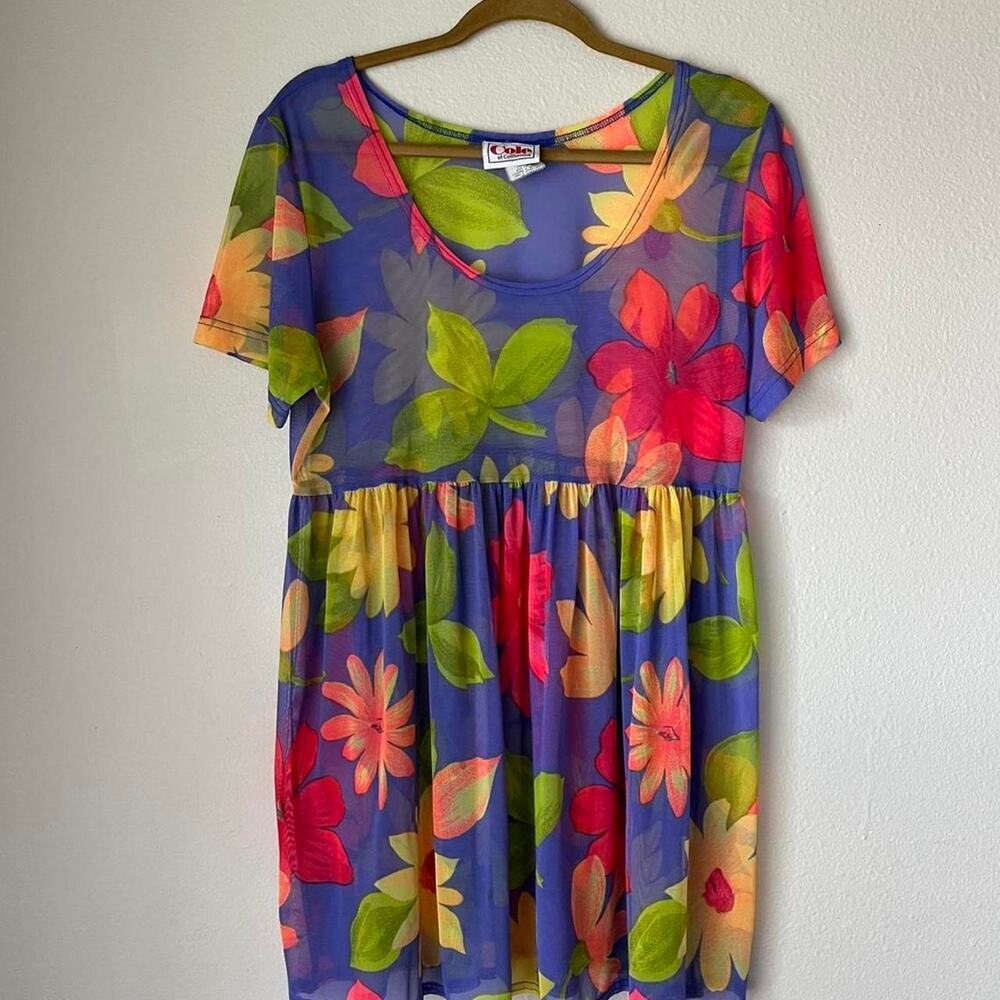 Vintage floral 80s floral pattern dress